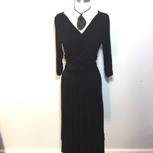 Eloquii Faux Wrap Black Dress Size 16